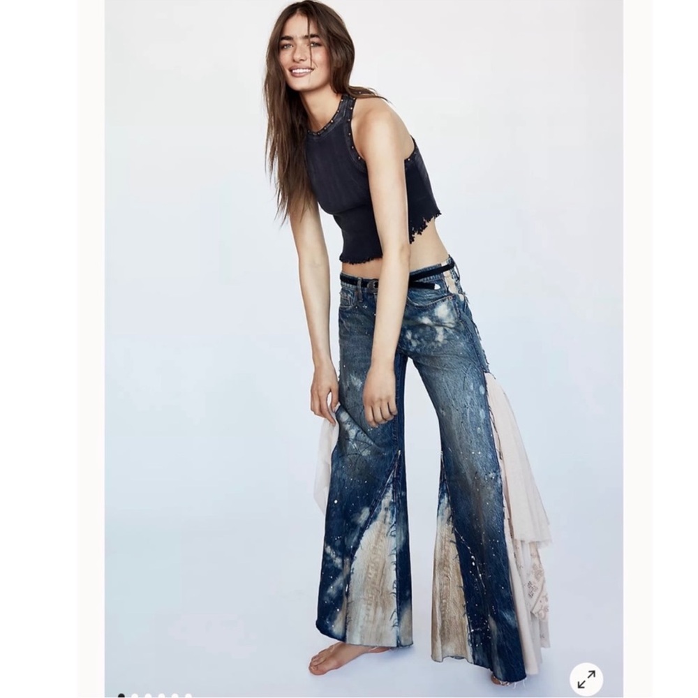 Free People Martha Lace Jeans; Size 32